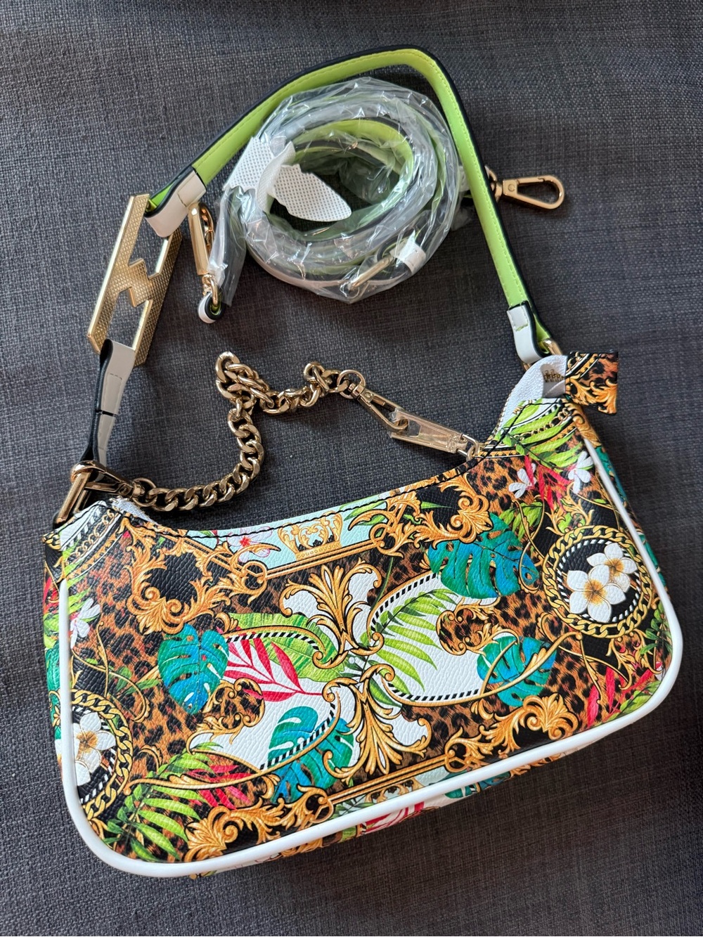 Aldo Tropical Baroque Print Shoulder Bag in Multicolor